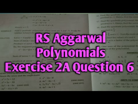 RS Aggarwal | Maths | Class 10 | Chapter 2 | polynomial| Exercise 2A Question 6 | Maths Guru