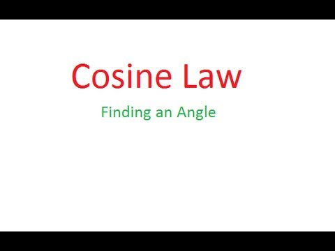Trig Acute Triangles - Cosine Law (Solving for angle)