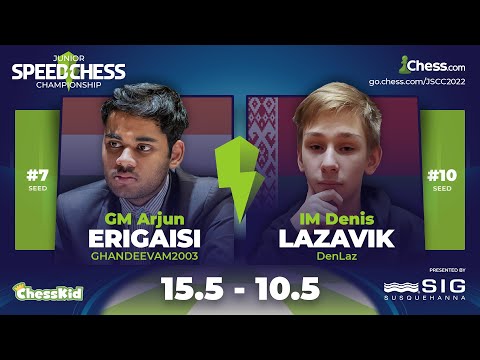 Arjun Erigaisi vs Denis Lazavik | Junior Speed Chess Championship 2022 | Round of 16
