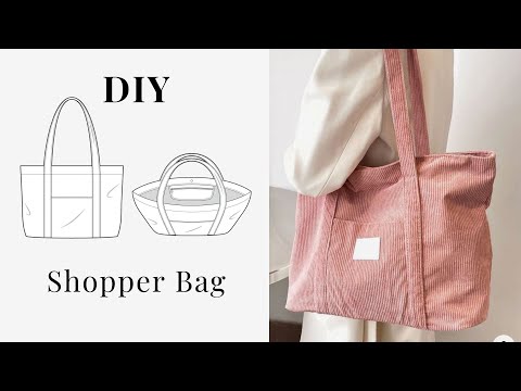 DIY Tote Bag Sewing Pattern and Instructions | Shopper Bag