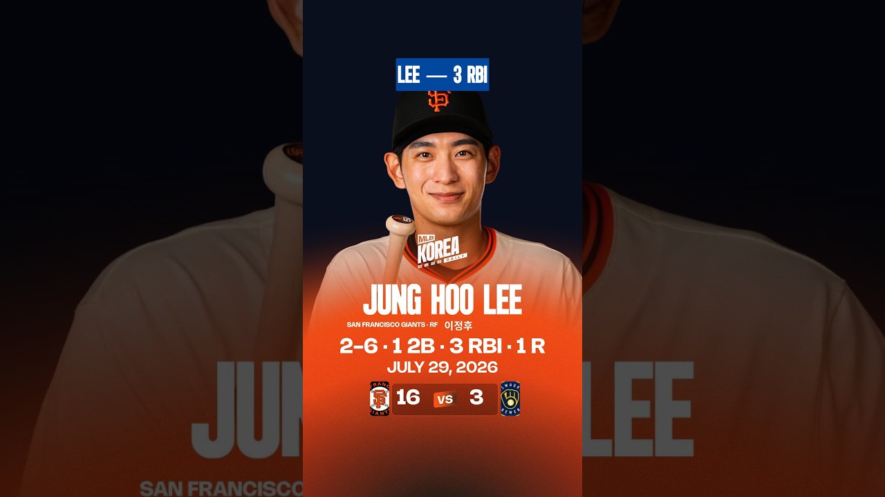 이정후 6타수 2안타, 2루타, 3타점, 1득점 | 2026년 7월 29일 | MLB 하이라이트