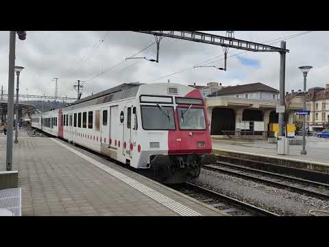 Départ d'un RBDe 567 en gare de Porrentruy vers Bonfol
