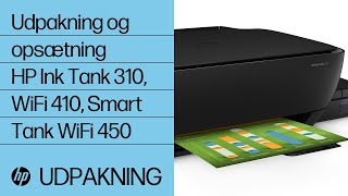 Udpakning og opsætning af HP Ink Tank 310-, Ink Tank Wireless 410- og Smart Tank Wireless 450-serierne