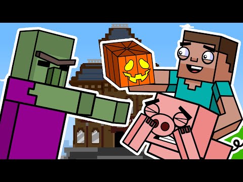 ZOMBIES INVADE HAUNTED HOUSE!! | Block Squad (Minecraft Animation)
