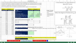 Excel 2013 Statistical Analysis #67: Hypothesis Testing for Population Differences Sigma NOT Known