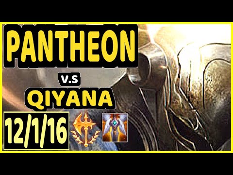 XIOH (PANTHEON) vs QIYANA - 12/1/16 KDA MID CHALLENGER GAMEPLAY - EUW