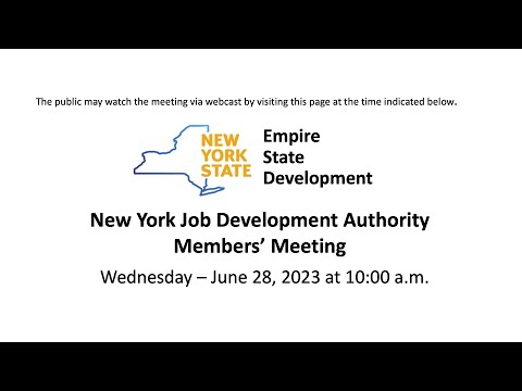JDA Members’ Meeting - June 28, 2023 | New York State | Empire State Development
