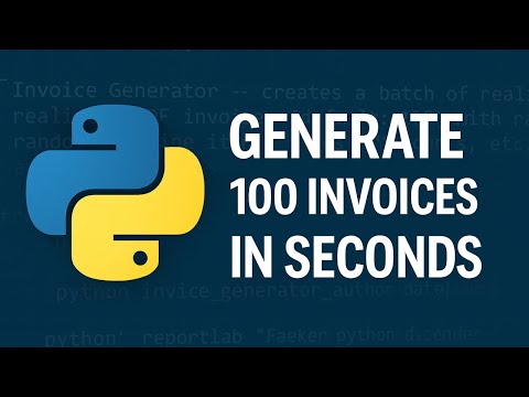 Generate 100 PDF Invoices in Seconds with Python | Business Automation Tutorial