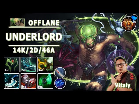 Underlord Off Lane | 7.32d | Vitaly Pos 3 Underlord Play | Dota 2 Immortal Gameplay