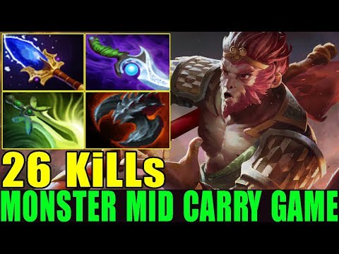 Monster [Monkey King] Mid Amazing Santanic Build 1vs5 Carry Game Ez 26KiLLs (Dota2 7.24)
