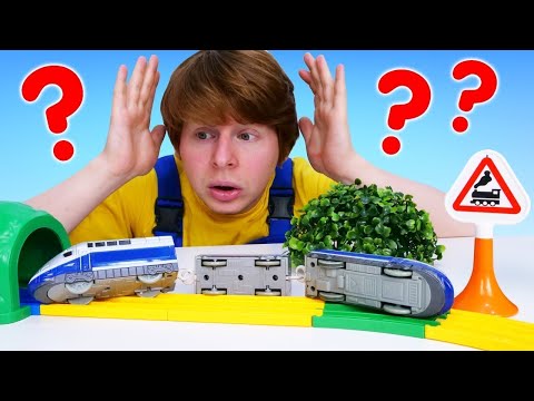 Ремонт машин у Саши: про колесо автобуса, поезд и лесовоз! Развивающие видео про машинки - Сборник