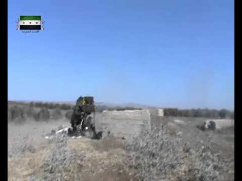 استهداف مدفع 23 على تل الجموع في ريف درعا من قبل لواء أنصار السنة بالاشتراك مع لواء معاذ بن جبل