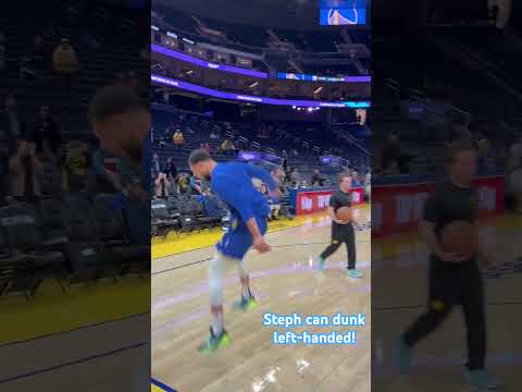 #StephenCurry with the left-handed slam dunk