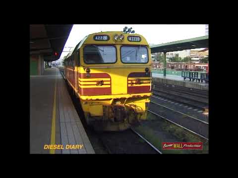Australian diesel locomotive 42220 - cab ride - Griffith Express - February 1999