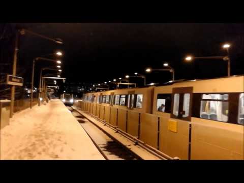 Oslo-Akershus T-bane - Linje 2-3-X: Hellerud T-banestasjon-2-2017 Vinterkveldspesial 60 FPS [HD]