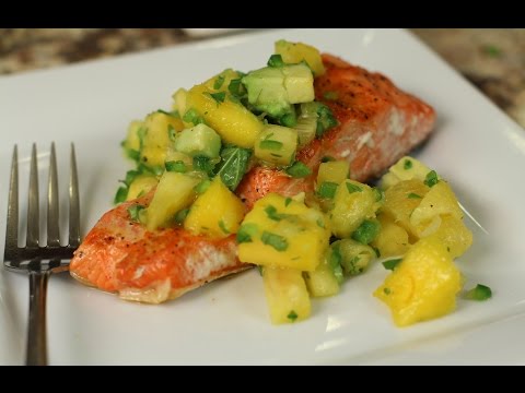 Easy Grilled Salmon with Mango Pineapple Salsa by Rockin Robin