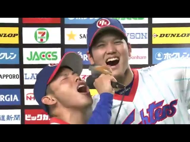 ファイターズ・矢野選手・大谷選手ヒーローインタビュー 2015/8/8 F-E