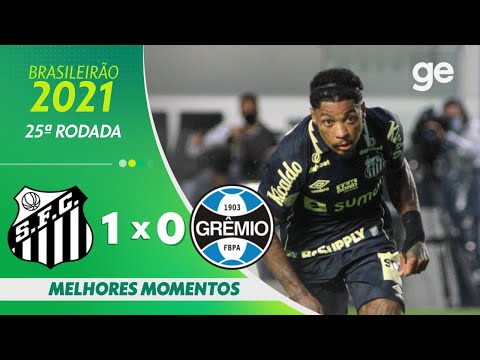 Gols e lances de Santos x Grêmio