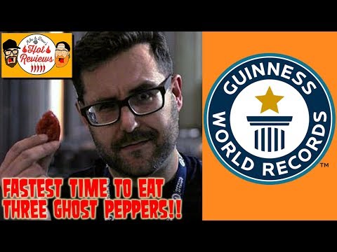 FASTEST TIME TO EAT THREE GHOST PEPPERS! GUINNESS WORLD RECORD! OFFICIAL RECORD! BHUT JOLOKIA!