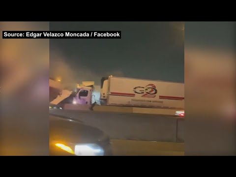 Person Narrowly Escapes Injury (Or Worse) During Massive I-35W Pileup In Fort Worth