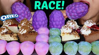 Download lagu ASMR MOCHI ICE CREAM CHEESECAKE RACE! Viral grape ice cream *big bites* 먹방 mp3