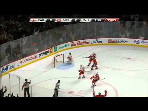 Nhl Hardest Hits - Max Pacioretty Lucky Center Ice Goal on Cam Ward (18 Feb. 2013)
