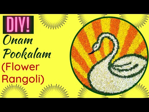 simple onam pookalam rangoli design step by step instruction