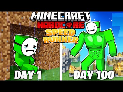 I Survived 100 DAYS as a SPEEDRUNNER in HARDCORE Minecraft!