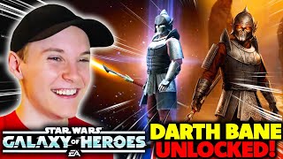 Unlocking DARTH BANE in SWGoH - My First Conquest Character! Upgrading  & Playtesting!