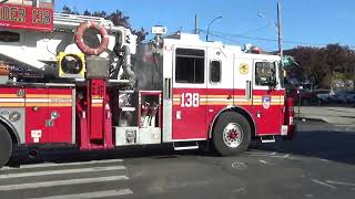 FDNY Tower Ladder 138 responding to a vehicle collision