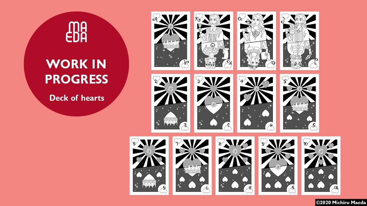 Deck of hearts vector illustration (part 1)