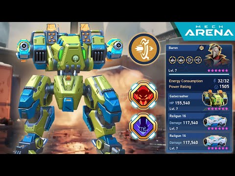 Gatecrasher + Railgun 16 - New Mech is Insane‼️- Mech Arena
