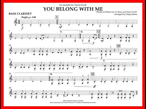 You Belong With Me (Bass Clarinet) arr. by Doug Adams