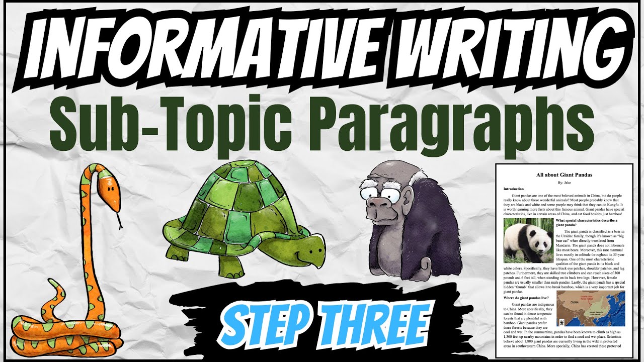 Informative Writing - Sub-Topic Paragraphs