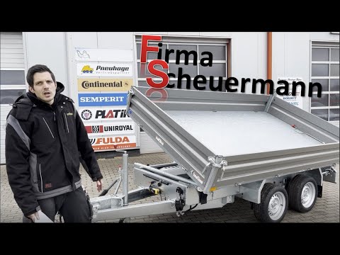 Humbaur HTK3500.31 3.5t three-way tipper with steel sideboards + planks + crank supports - presen...