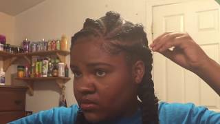 DIY Ghana Braids | Feed In Braids on Relaxed Hair