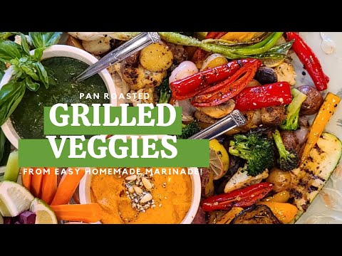 The Best Roasted Marinated Grilled Veggies | How to make Homemade Marinade! Easy Veggie Grilling