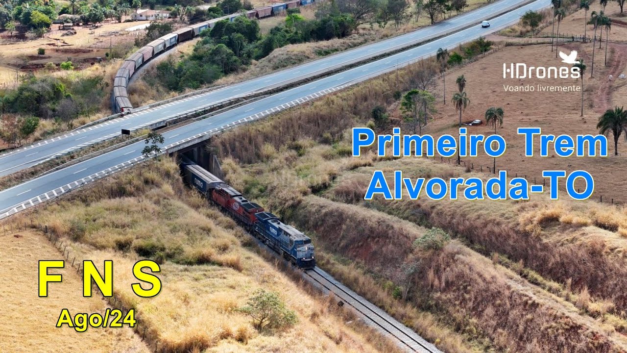 Ferrovia Norte Sul - PRIMEIRO TREM DE ALVORADA,TO RUMO/CHS com destino a Santos, SP Agosto/2024