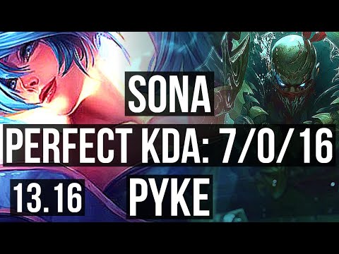 SONA & Ashe vs PYKE & Varus (SUP) | 7/0/16, 1700+ games, 1.9M mastery, Godlike | EUW Master | 13.16