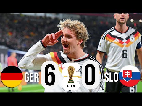 Germany vs Slovakia 6-0 Highlights and goals | Leroy Sane Goals | world cup Qualifiers 2025