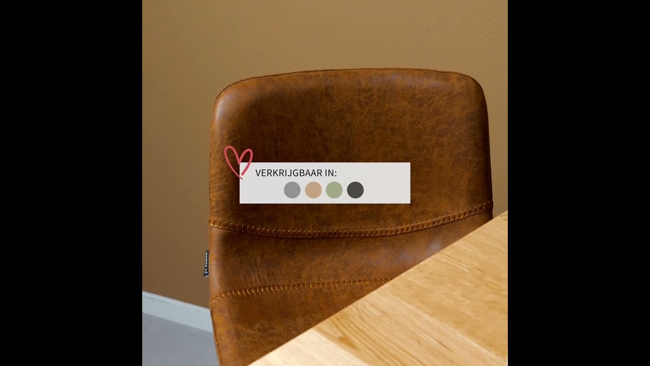 Industriële barkruk Mikky cognac eco-leer 65-78 cm
