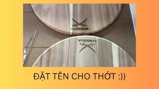 Viết tên cho thớt với máy khắc Laser CO2 của Ironwood