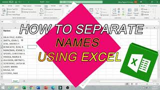 How to Separate Name Using Excel. (Split first name, Middle Initial and Last Name)