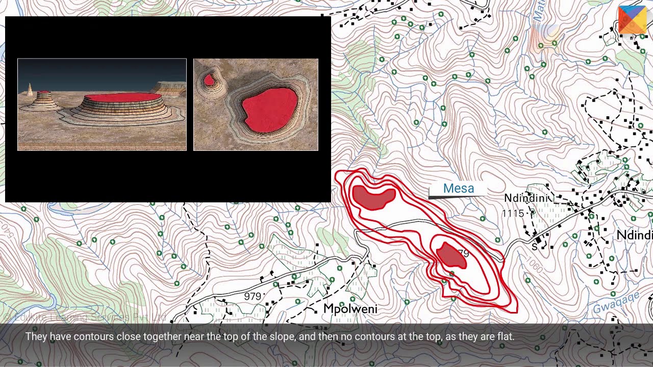 Using contours to identify landforms