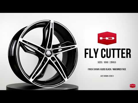 HD Wheels Fly Cutter 20x8.5 +35 5x114.3mm 73.1mm Gloss Black/Machined Face