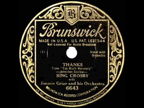 1933 HITS ARCHIVE: Thanks - Bing Crosby