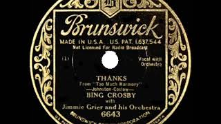 1933 HITS ARCHIVE: Thanks - Bing Crosby