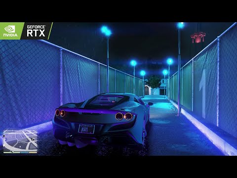GTA V 8K REMASTERED ULTRA MODED SETTINGS | NEXT GEN GRAPHICS FERRARI F8 TRIBUTO NIGHT REFLECTION ✨🎆