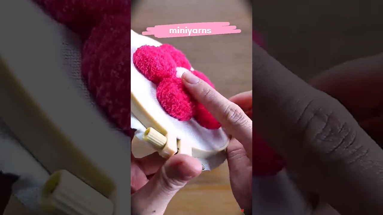 punch needle embroidery: flower 🌺।#punchneedle #needleart #embroidery #diy