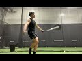 Off-speed and fastball hitting from pitching machine 